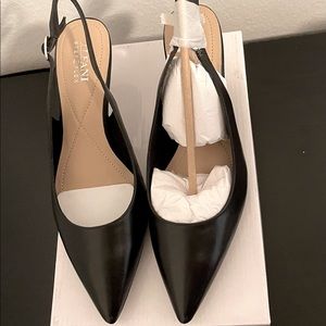 Alfani women’s black pointed-toe sling back pumps, 2-1/4 heel, size 8W